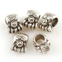 Zinc Alloy European Beads, Octopus, antique silver color plated, without troll Approx 4.5mm, Approx 
