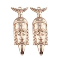 Zinc Alloy Jewelry Pendants, Face, gold color plated Approx 2mm 