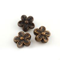 Zinc Alloy Flower Beads, antique copper color plated Approx 1.5mm 