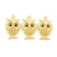 Resin Zinc Alloy Pendants, with Resin, Owl, gold color plated Approx 1.5mm 