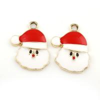 Zinc Alloy Christmas Pendants, Santa Claus, gold color plated, Christmas jewelry & enamel Approx 2mm 