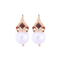Zinc Alloy Drop Earring, gold color plated & for woman lead & cadmium free 