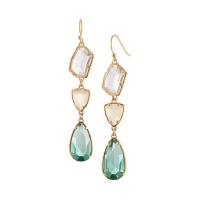 Zinc Alloy Drop Earring, with Crystal, gold color plated, for woman 
