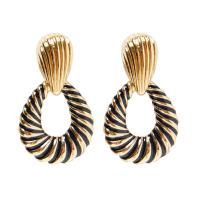 Enamel Zinc Alloy Stud Earring, gold color plated, for woman 