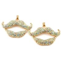 Zinc Alloy Lip Pendant, gold color plated, with rhinestone Approx 