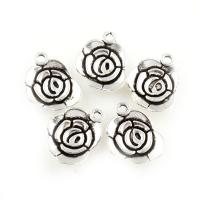 Zinc Alloy Flower Pendants, antique silver color plated Approx 1.5mm, Approx 