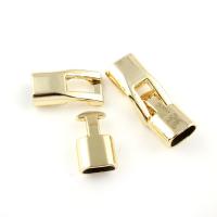 Zinc Alloy Leather Cord Clasp, gold color plated 