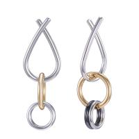 Zinc Alloy Drop Earring, plated, for woman & two tone 