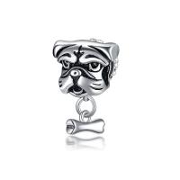 Zinc Alloy European Pendants, Dog, antique silver color plated, without troll, 10-30mm Approx 4-4.5mm 