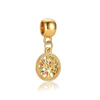 Zinc Alloy European Pendants, Tree, gold color plated, without troll & enamel, 10-30mm Approx 4-4.5mm 