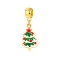 Zinc Alloy European Pendants, Christmas Tree, gold color plated, without troll & enamel, 10-30mm Approx 4-4.5mm 