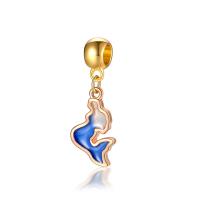 Zinc Alloy European Pendants, Mermaid, gold color plated, without troll & enamel 10-30mm Approx 4-4.5mm 