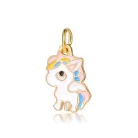 Zinc Alloy European Pendants, Unicorn, gold color plated, without troll & enamel, 10-30mm Approx 4-4.5mm 