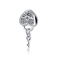 Zinc Alloy European Pendants, Heart, antique silver color plated, without troll, 10-30mm Approx 4-4.5mm 