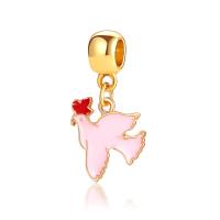 Zinc Alloy European Pendants, Dove, gold color plated, without troll & enamel 10-30mm Approx 4-4.5mm 
