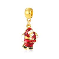 Zinc Alloy European Pendants, Santa Claus, gold color plated, without troll & enamel, 10-30mm Approx 4-4.5mm 