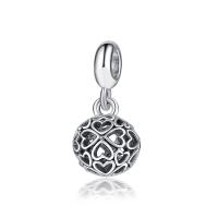 Zinc Alloy European Pendants, Round, antique silver color plated, without troll & hollow, 10-30mm Approx 4-4.5mm 