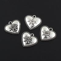 Zinc Alloy Heart Pendants, Flat Heart, antique silver color plated Approx 1mm 