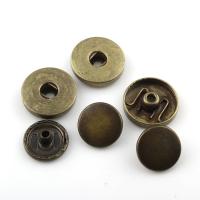 metal broche de presión, chapado en color bronce antiguo, 19x5mm, 10Setsset/Bolsa, Vendido por Bolsa