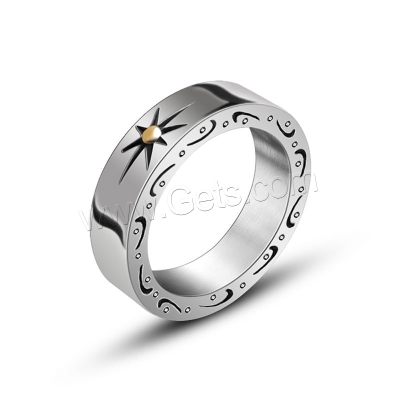 Titanium Steel Finger Ring, Unisex & different size for choice & blacken, Sold By PC