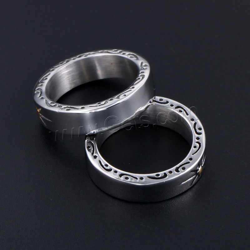 Titanium Steel Finger Ring, Unisex & different size for choice & blacken, Sold By PC