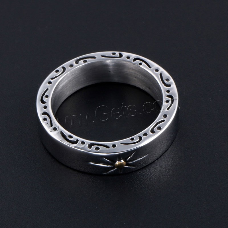 Titanium Steel Finger Ring, Unisex & different size for choice & blacken, Sold By PC