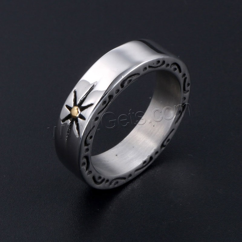 Titanium Steel Finger Ring, Unisex & different size for choice & blacken, Sold By PC