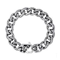 Titanium Steel Bracelet & twist oval chain & for man & blacken 