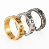 Титан Сталь палец кольцо, титан, Другое покрытие, Мужская & разный размер для выбора & различные модели для выбора & эмаль, 2mm, 6mm, продается PC