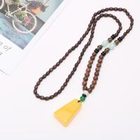 Resin Sweater Necklace, with Beeswax & Wood & for woman, 40mm Approx 31 Inch 