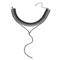 Zinc Alloy Choker Necklace, with 10.5cm extender chain, plated, snake chain & for woman & with rhinestone Approx 11.82 Inch 