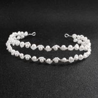 pearl Headband, handmade, Double Layer & for woman, silver color Approx 11.82 Inch 