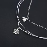 Cotton Cord Anklet, with Zinc Alloy, Elephant, Bohemian style & for woman & , white Approx 8.5 Inch 