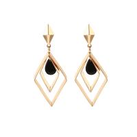 Zinc Alloy Drop Earring, with Crystal, sterling silver post pin, Rhombus, plated, without stopper & for woman & faceted, 54mm 