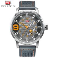 MINIFOCUS® Watch Collection, Zinc Alloy, with Leather & Glass, Japanese movement, plated, Life water resistant & for man & luminated 48mm Approx 9.7 Inch 