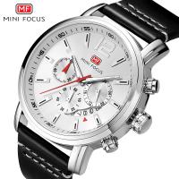 MINIFOCUS® Watch Collection, Zinc Alloy, with Leather & Glass, Japanese movement, plated, Life water resistant & for man & luminated Approx 9.7 Inch 