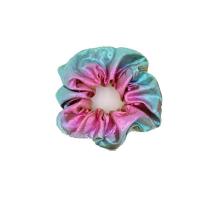 Hair Scrunchies, Cloth, Laser & gradient color & for woman & gold accent 100mm 