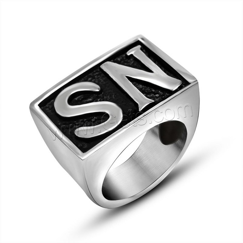 Titanium Steel Finger Ring, Unisex & different size for choice & blacken, Sold By PC