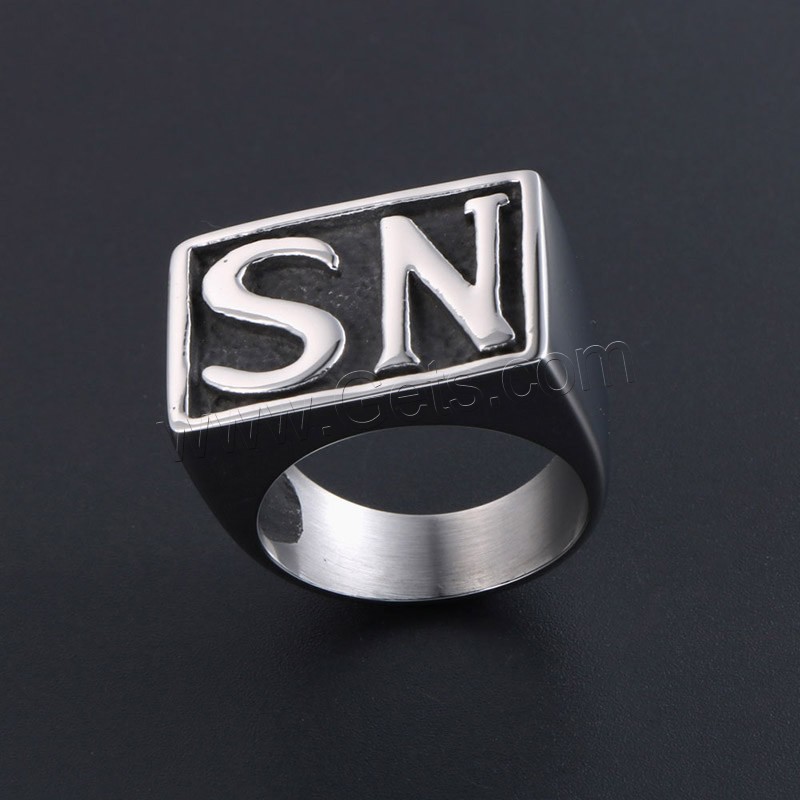 Titanium Steel Finger Ring, Unisex & different size for choice & blacken, Sold By PC