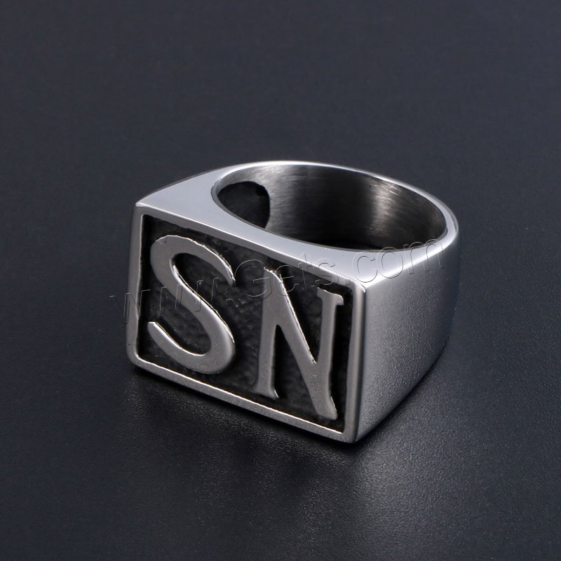 Titanium Steel Finger Ring, Unisex & different size for choice & blacken, Sold By PC