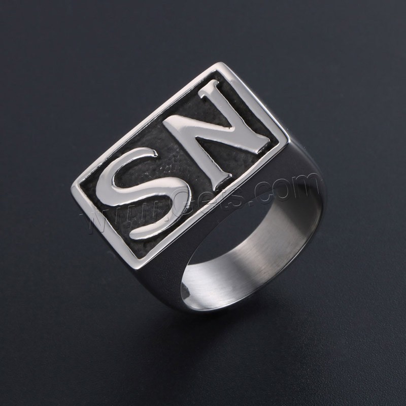 Titanium Steel Finger Ring, Unisex & different size for choice & blacken, Sold By PC