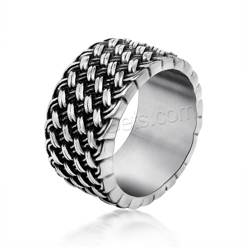 Titanium Steel Finger Ring, Unisex & different size for choice & blacken, Sold By PC