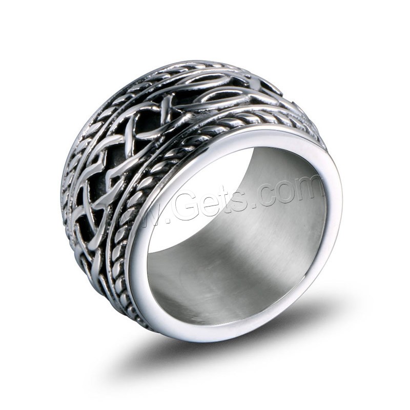 Титан Сталь палец кольцо, титан, Мужская & разный размер для выбора & чернеют, продается PC