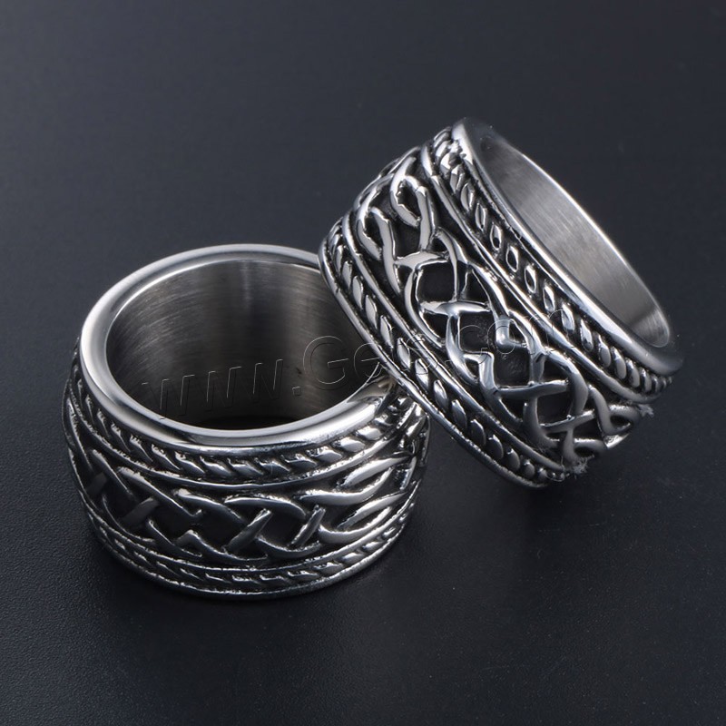 Titanium Steel Finger Ring, Unisex & different size for choice & blacken, Sold By PC