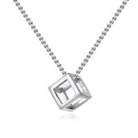Titanium Steel Jewelry Necklace, with 2inch extender chain, Cube, plated, Unisex & adjustable & twist oval chain Approx 22 Inch 