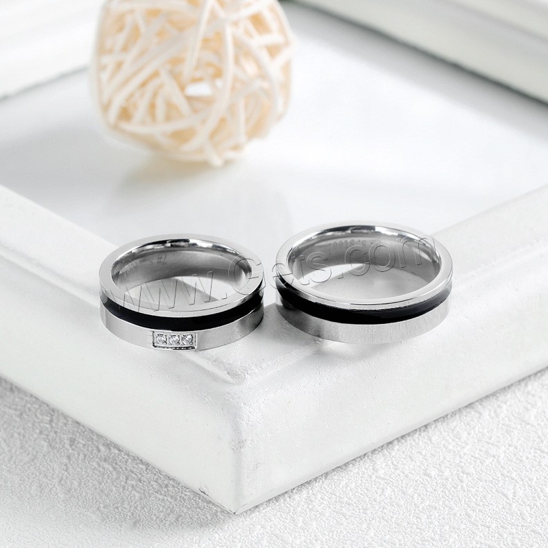 Titanstahl Paar- Ring, verschiedene Stile für Wahl & Micro pave Zirkonia, 6mm, verkauft von PC