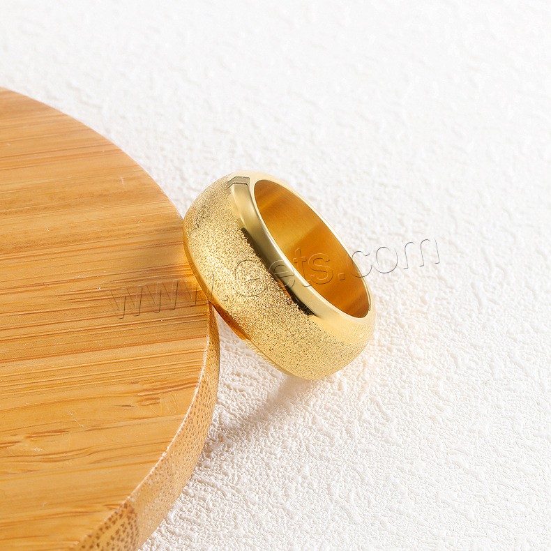 Titanium Steel Finger Ring, gold color plated, different size for choice & for man & frosted, 3.2mm, 10mm, Sold By PC