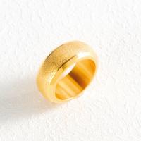 Titanium Steel Finger Ring, gold color plated & for man & frosted, 3.2mm, 10mm 