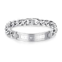Titanium Steel Bracelet, plated, curb chain & for man Approx 8 Inch 