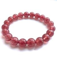 Strawberry Quartz Bracelet & radiation protection & for woman, dark red Approx 7.5 Inch 